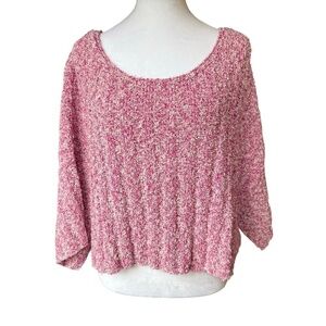 Free People Good Day Pull On Crop Sweater Cranberry Size XS